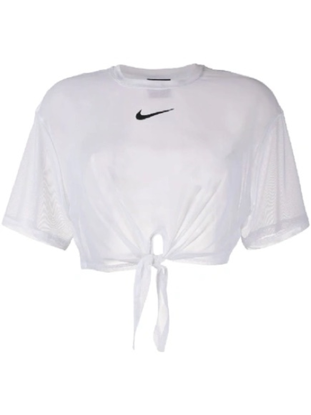 Nike Discontinued Rare Indio Mesh Crop Top White XS Tie Front Sheer Festival Y2K